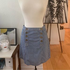 Anthropologie Pilcro Mini skirt with blue and white stripes in cotton